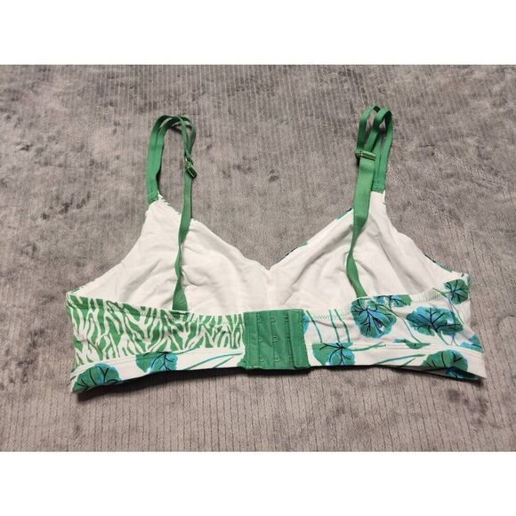 Diane Von Furstenberg Geranium Leaf & Sea Twig Dual Green Bra Bralette XL - Picture 2 of 3